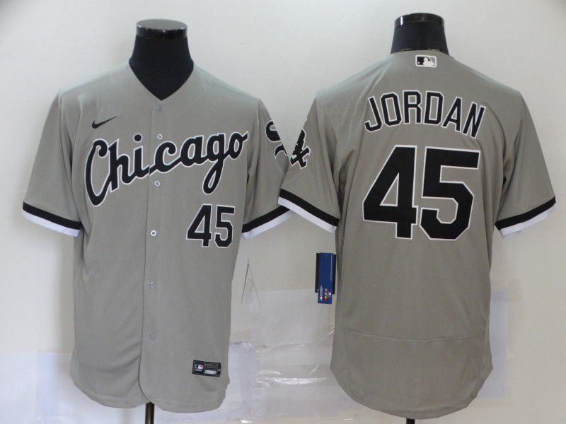 Men Chicago White Sox #45 Jordan Grey Elite Nike MLB Jerseys->baltimore ravens->NFL Jersey